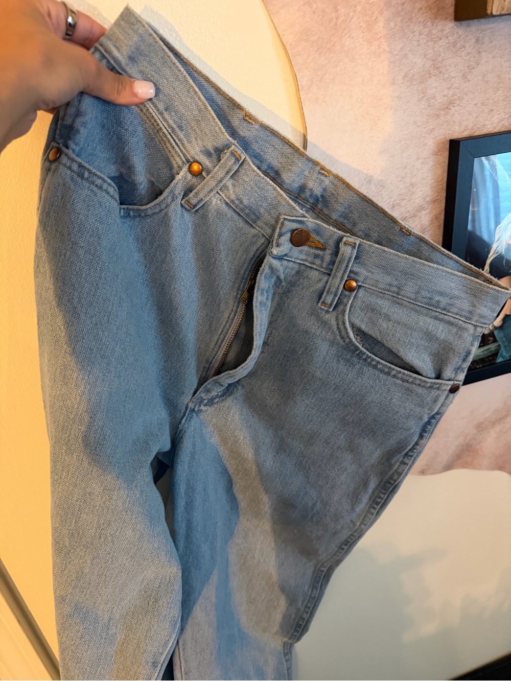 Wrangler Light Blue Denim Jeans with Signature Patch - Picture 3 of 4